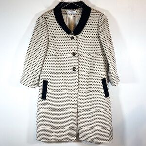 NWT axara paris Cream & black Jacket midi button snap size French 38/US Medium